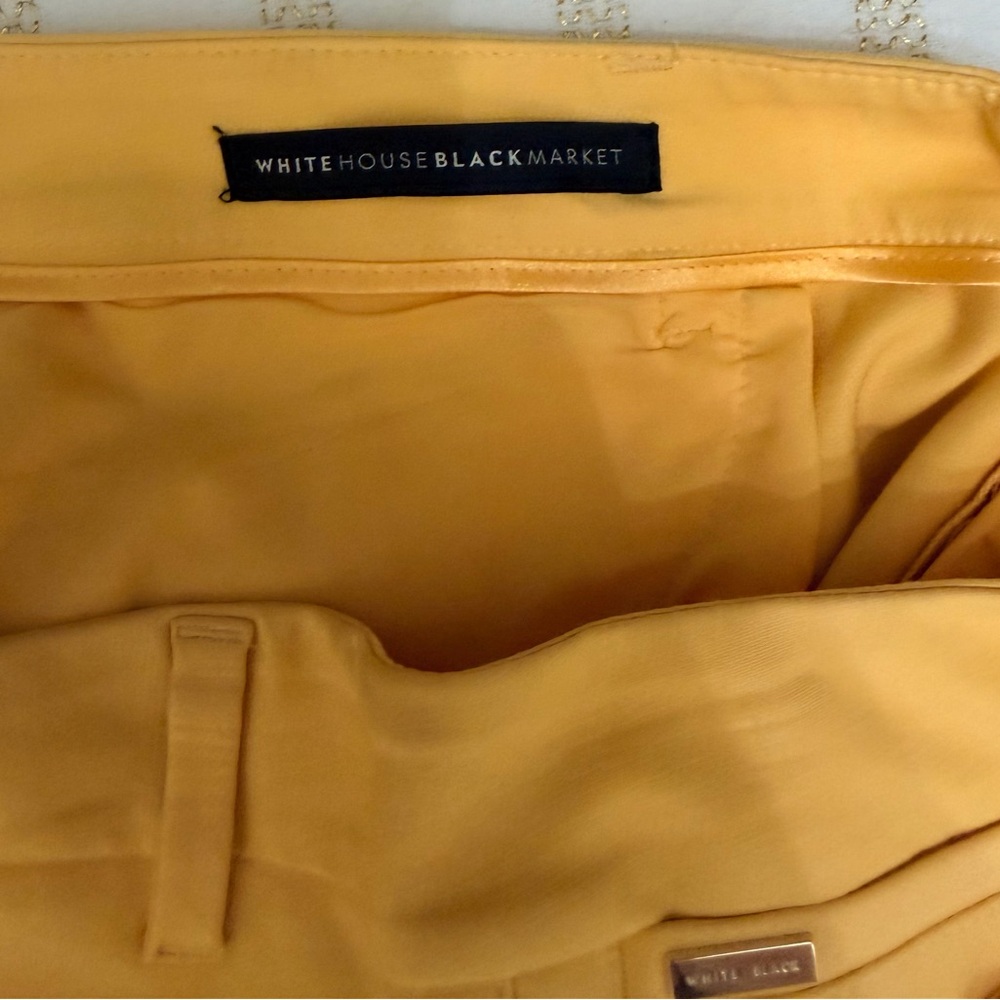 White House Black Market Yellow Cropped Ankle Pants - Picture 4 of 9